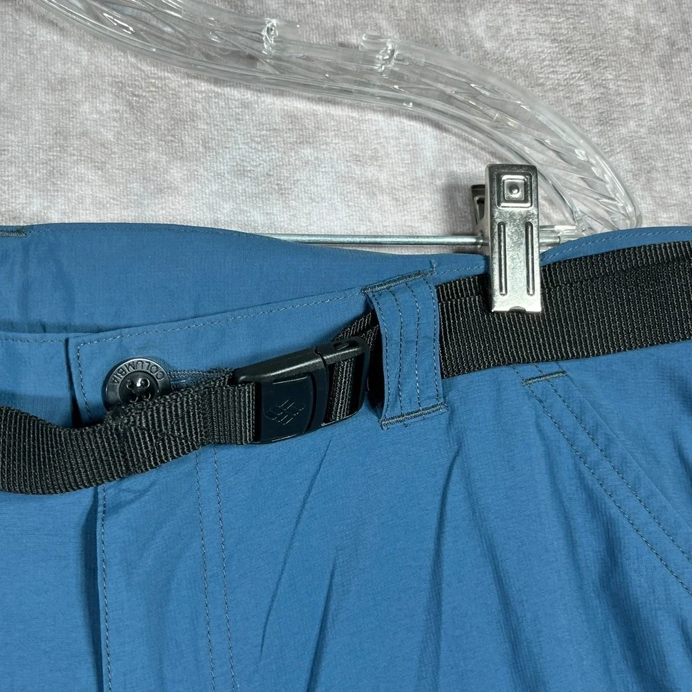 Columbia Battle Ridge Shorts Mens Size 36X9 Blue Cargo Pockets Belted Outdoor